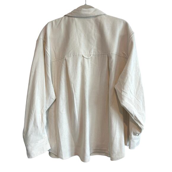 A New Day Long Sleeve Corduroy Button Down Shirt In Cream Size Large - Picture 4 of 4